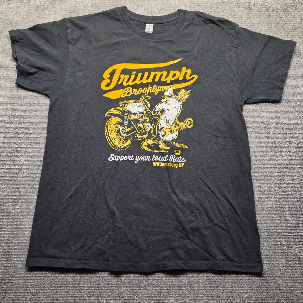 Triumph Brooklyn Williamsburg NY Support Your Local Rats Graphic T-Shirt Mens L
